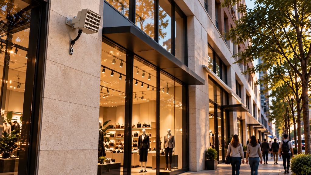 The Mosquito deployed at commercial retail storefront entrance